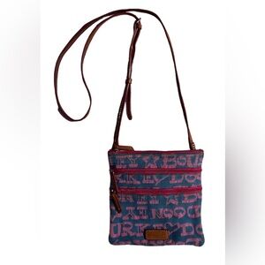 Vintage y2k Hot Pink & Blue Dooney & Bourke Logo Crossbody Purse Bag